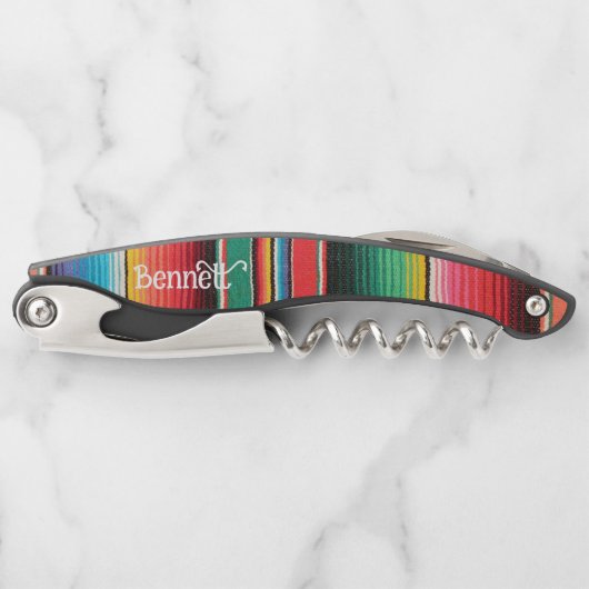 先住民アメリストライプのカパーソナライズされた人 ソムリエナイフ (正面)