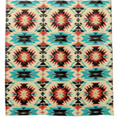 先住民アメリパターン（の模様が）あるカ日が差すこと シャワーカーテン (正面)