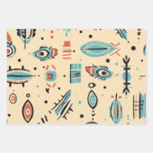 先住民アメリパターン（の模様が）あるカ ラッピングペーパーシート (正面2)