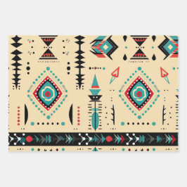 先住民アメリパターン（の模様が）あるカ ラッピングペーパーシート