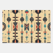 先住民アメリパターン（の模様が）あるカ ラッピングペーパーシート (正面2)