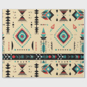 先住民アメリパターン（の模様が）あるカ ラッピングペーパー (フラット)