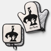 先住民アメリ与えカ感謝してい人 鍋つかみ&鍋敷きセット (正面/裏面)