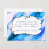 先住民アメリ感動的カ諺ことわざ ポストカード (正面/裏面)