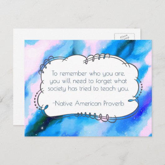 先住民アメリ感動的カ諺ことわざ ポストカード (正面/裏面)