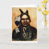 先住民アメリ空白のカのグリーティングカード カード (黄色い花)