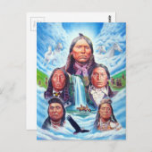 先住民アメリ絵画カの有名なインディアン長 ポストカード (正面/裏面)