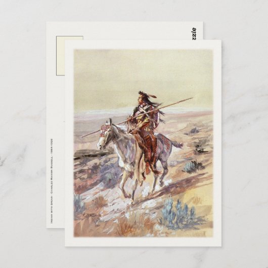 先住民アメリ絵画カ製はがき ポストカード (正面/裏面)