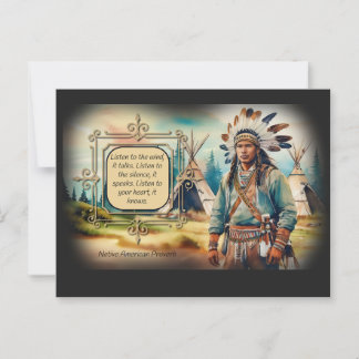 先住民アメリ聞カ国の諺 – 風 ポストカード