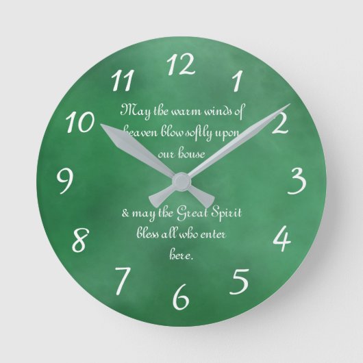 先住民アメリ賛美カ人の家 ラウンド壁時計 (正面)