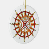 先住民アートオーナメントファースト・ネイションズキープサケ セラミックオーナメント (右)