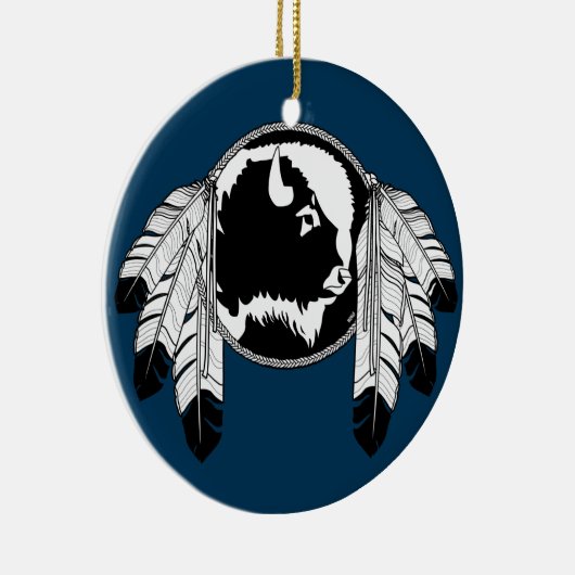先住民アートギフトオーナメントファースト・ネイションズキープサケ セラミックオーナメント (右)