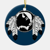 先住民アートギフトオーナメントファースト・ネイションズキープサケ セラミックオーナメント (正面)
