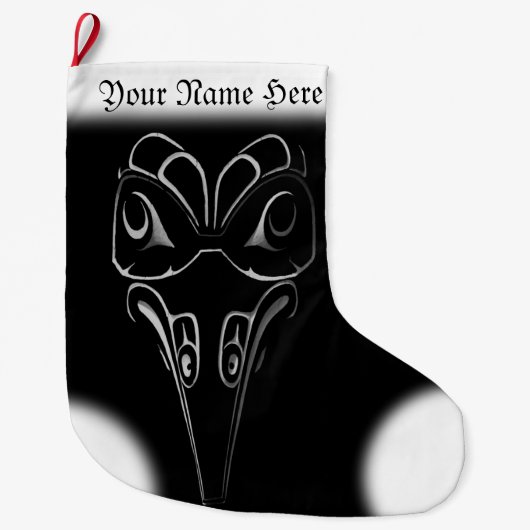 先住民アートクリスマスストッキングトーテムポールストッキング ラージクリスマスストッキング (正面)