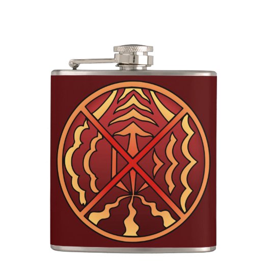 先住民アートフラスクカスタムスピリチュアル先住民アートギフト フラスク (正面)