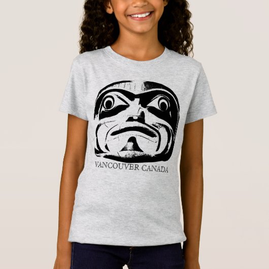 先住民アートTシャツバンクーバーハイダスーベニアシャツ Tシャツ (正面)