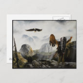 先住民ア絵画メリカの歓迎の友 ポストカード (正面/裏面)