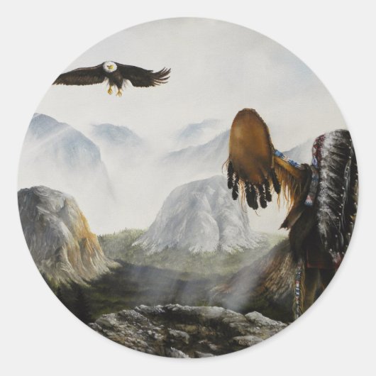 先住民ア絵画メリカの歓迎の友 ラウンドシール (正面)