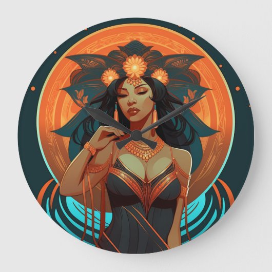 先住民インスピレーション#2 ラージ壁時計 (正面)