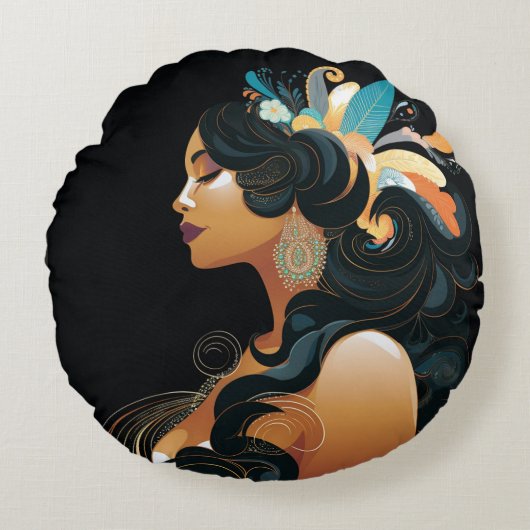 先住民インスピレーション#3 ラウンドクッション (正面)