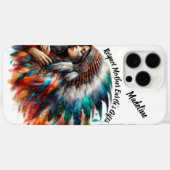 先住民インディアンの女性は誇らしげに立つ Case-Mate iPhoneケース (裏面 (横))