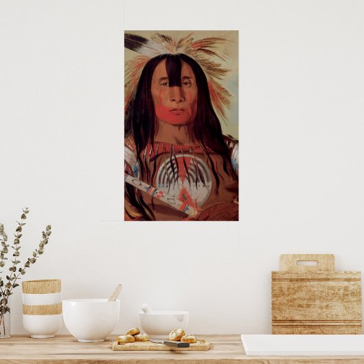 先住民インディアンチーフ1832ブラッド族芸術ポスター ポスター (キッチン)