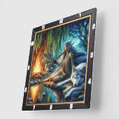 先住民インディアントワイライト:聖なる輝き スクエア壁時計 (傾斜)