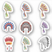 先住民インディアンヘアドスステッカー シール (正面)