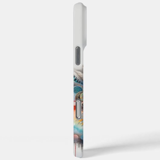 先住民インディアン女性の羽鮮やか頭アドレス Case-Mate iPhoneケース (裏面 / 右)