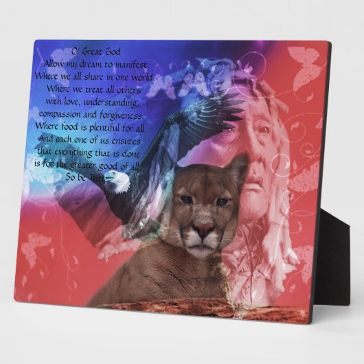 先住民インディアン祈りの言葉 フォトプラーク (側面)