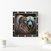 先住民インディアン精神と自然inアート スクエア壁時計 (ホーム)