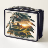 先住民インディアン メタルランチボックス (正面)