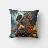 先住民ウーマンウィズイーグルバイリバー クッション (正面)