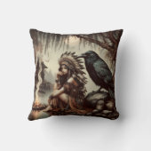 先住民ウーマンバイウォーターバイレイヴン クッション (裏面)