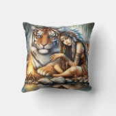 先住民ウーマンバイタイガーニアファイア クッション (裏面)