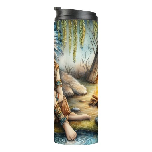 先住民ウーマンホワイトベア タンブラー (回転右)