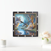 先住民エコー：マウンテンピークス夕べスター スクエア壁時計 (ホーム)