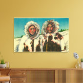 先住民エスキモガールズインアラスカ州 キャンバスプリント (インサイチュ (リビング))