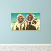 先住民エスキモガールズインアラスカ州 キャンバスプリント (インサイチュ (ウッドフロア))