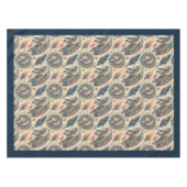 先住民エスニック部族の羽パステルブルー銅 テーブルクロス (正面(横))