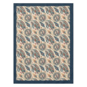 先住民エスニック部族の羽パステルブルー銅 テーブルクロス (正面)