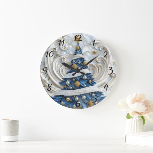 先住民エレガントインディアンクリスマスツリーアート ラージ壁時計 (ホーム)