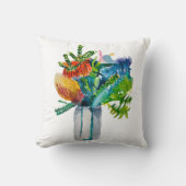 先住民オーストラリアの花の水色 クッション (正面)