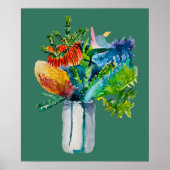 先住民オーストラリアの花の水色 ポスター (正面)