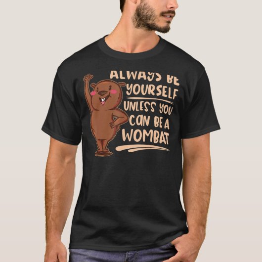 先住民オーストラリア動物かわいいウォンバット Tシャツ (正面)
