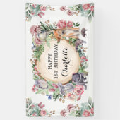 先住民オーストラリア動物フローラハッピーバースデー 横断幕 (縦)