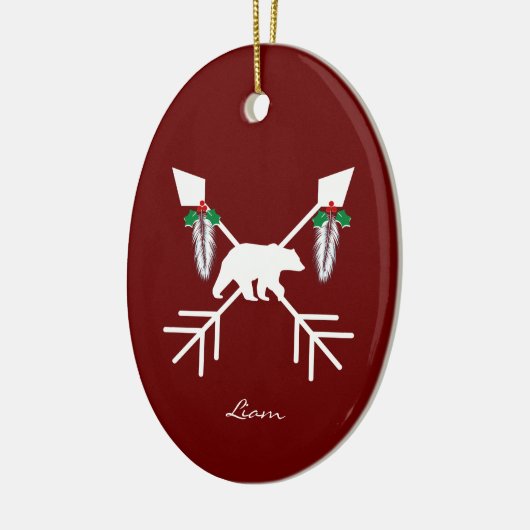 先住民カスタムアメリカンベアのクリスマスデコレーション セラミックオーナメント (左)