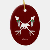 先住民カスタムアメリカンベアのクリスマスデコレーション セラミックオーナメント (裏面)