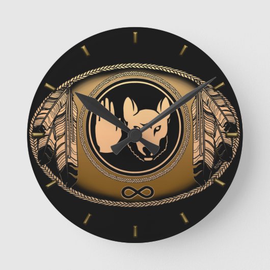 先住民カスタム時計の第1民族フラグの壁時計 ラウンド壁時計 (正面)