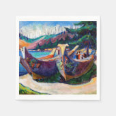 先住民カナダエミリー絵画カーの戦艦 スタンダードカクテルナプキン (正面)